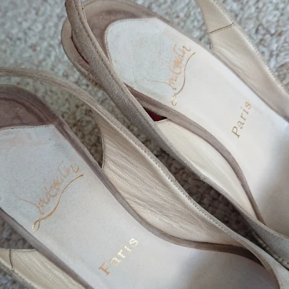 Christian Louboutin Tan Slingback Sandals